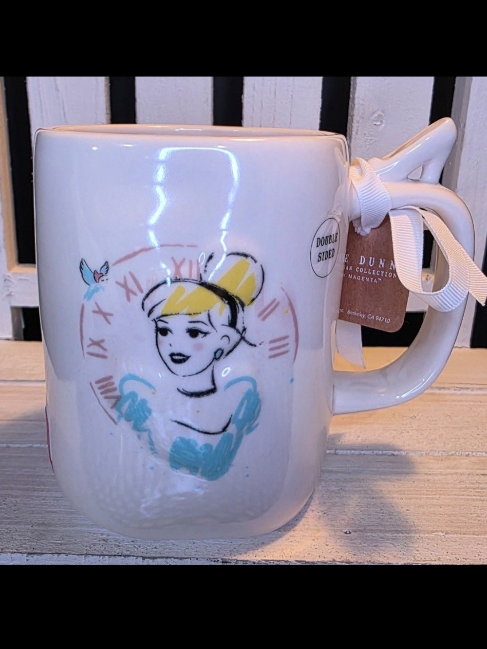 ♥️New! Rae Dunn Disney Cinderella "A DREAM COME TRUE" Mug - Blue Interior.